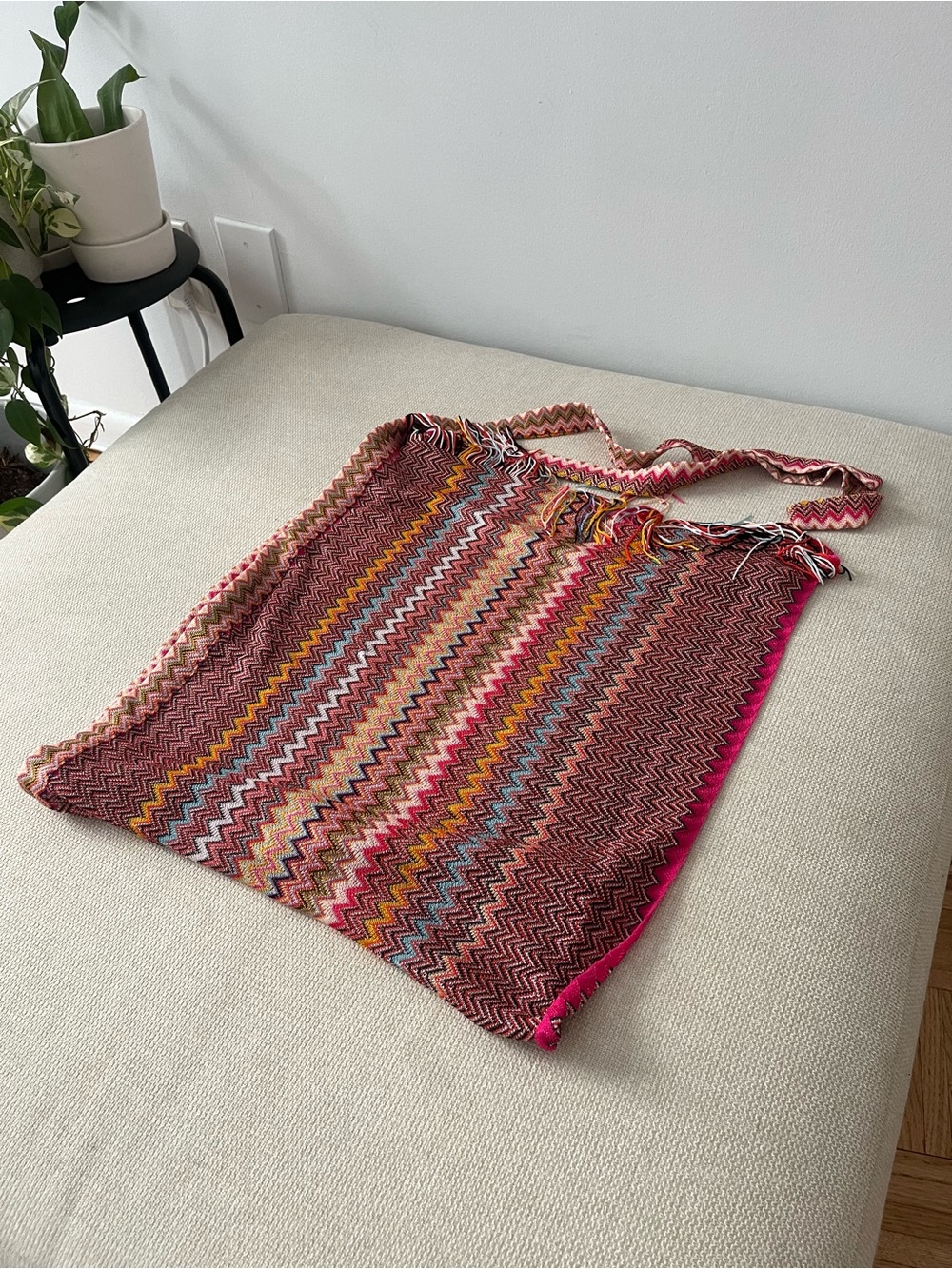 WEEKEND SALE 💫 Missoni Mare Multicolor Chevron Knit Pareo with Fringe Detail - Picture 5 of 11